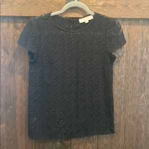 Loft black floral blouse